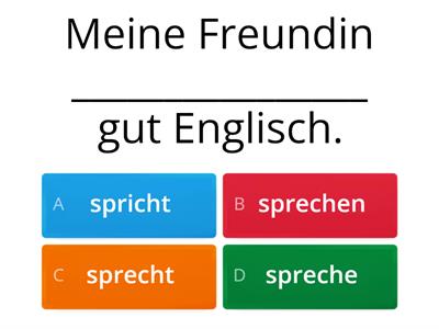 Starke Verben (essen, lesen, sehen, sprechen) -  Präsens 