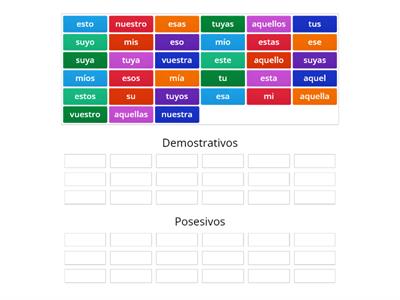 Demostrativos y posesivos