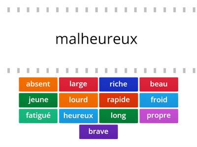 Vocabulaire le contraire