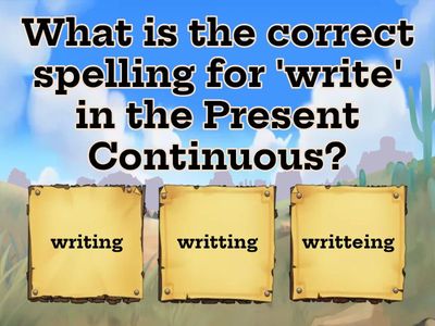 Present Continuous -ING Spelling Rules Quiz