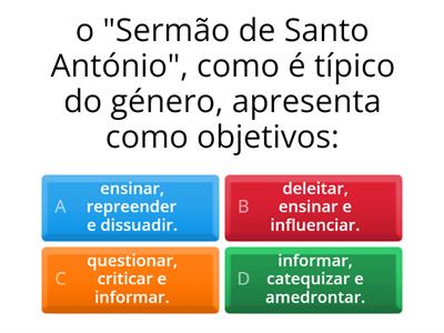 Teste rápido de revisão - Seleciona a opção que completa adequadamente cada uma das afirmações.