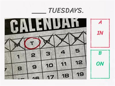 IN, ON, or AT - Prepositions of time