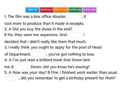 adverbs/adverbials sentences