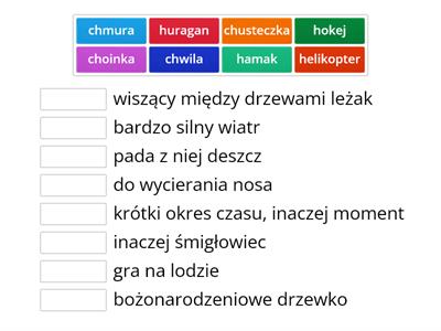 Ćwiczymy ortografię - wyrazy z  h i ch. 