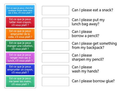 Grade 6 - reading - Classroom expressions