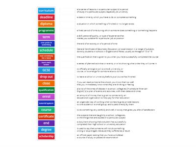 Upstream B1+ Unit 4 definitions