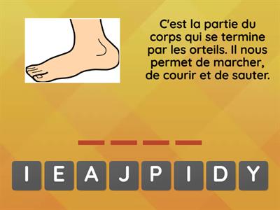 Parties du corps spelling