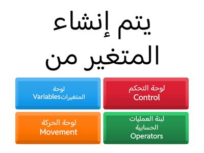 إنشاء المتغير