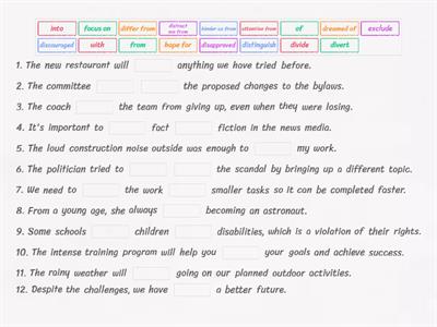 IELTS 6.5-7.5 Part 2 Appendix: words + dependent prepositions VERBS