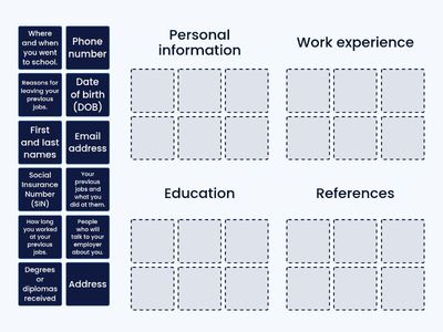 Job application group sort
