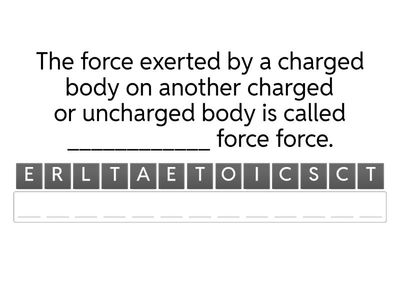 EXPLORING FORCES- ANAGRAM