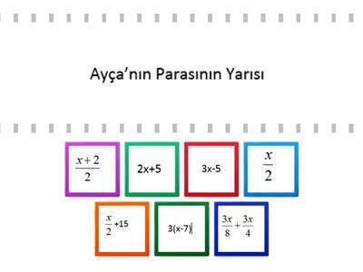 Bir sözel İfadeye Uygun Cebirsel İfade Yazma