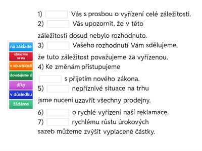 Formulace do úředního dopisu - výrazy