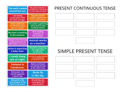 SIMPLE PRESENT TENSE VS PRESENT CONTINUOUS TENSE