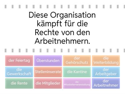 Wortschatz "Arbeitswelt" (Schritte 3 / L4 / Teil C)