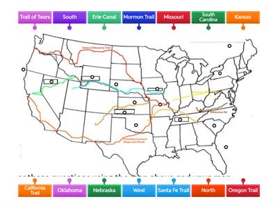 US Westward Expansion Trails 