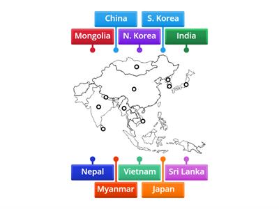 ASIA - POLITICAL MAP LABEL