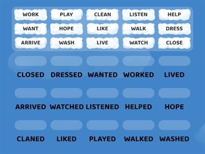 REGULAR VERBS PAST SIMPLE