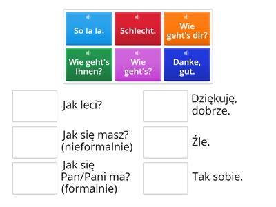 Wie geht's? Jak się masz?