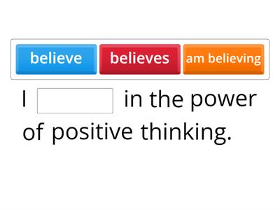 VERBS WE DON’T USUALLY USE IN THE CONTINUOUS