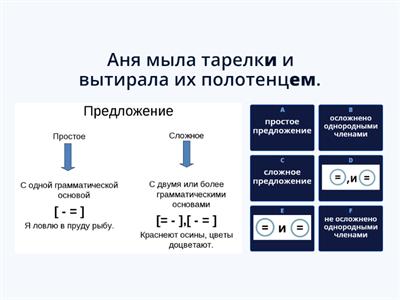 Диагностика (сложные и простые предложения) однородные