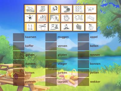  VLL - kern9 - woordjes lezen - oefening 3  -- verbinden --- lezen