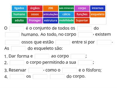 Os OSSOS e os MÚSCULOS: Texto com Lacunas