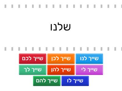 העשרה לשונית 5 - כינויי שייכות