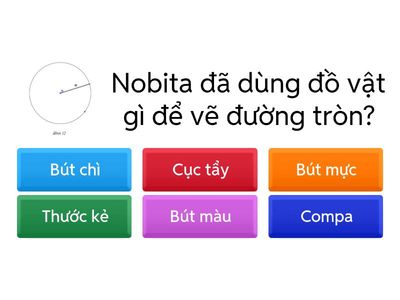 Vẽ đường tròn bằng vật dụng gì nhỉ?