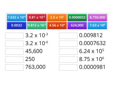 Scientific Notation Match