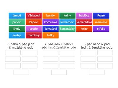 Stejné formy u různých pádů 