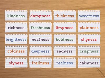 Suffix ness Mastery Flip