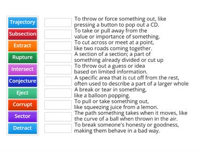 Rupt, Sect, Ject, Tract Words