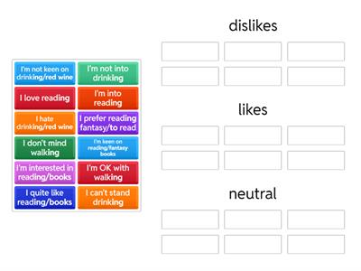 Likes and dislikes (Pre)