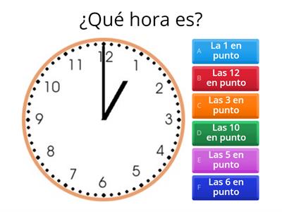 ¿Qué hora es? Horas en punto