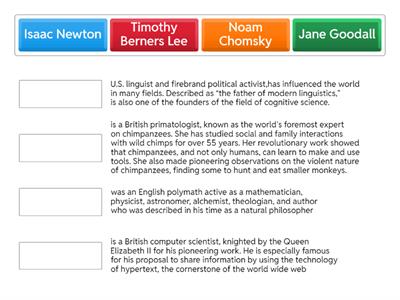 Match the items to make true sentences.