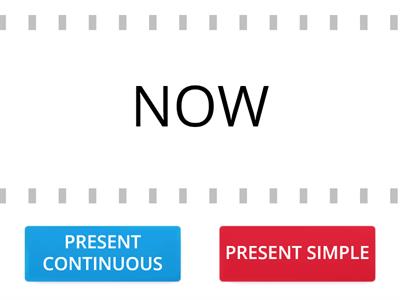 Which time expressions refer to PRESENT SIMPLE and which ones to PRESENT CONTINUOUS?