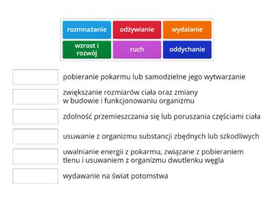 czynności życiowe organizmów