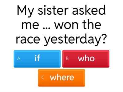 Reported Speech Questions.