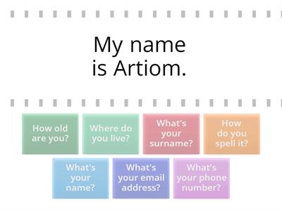 Asking questions (find the match)
