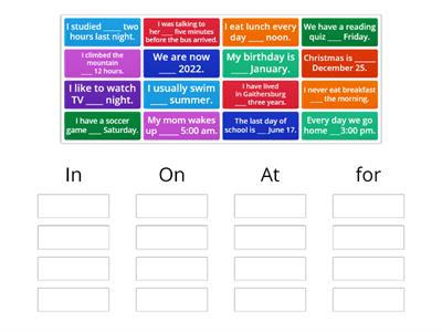 Prepositions of Time