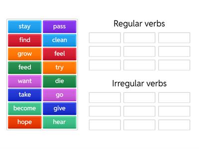 Regular and Irregular verbs