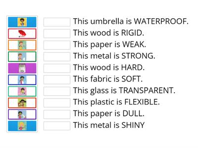 Properties of materials.