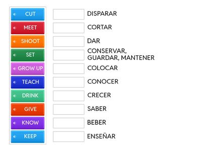 VERBS IN ENGLISH-SPANISH