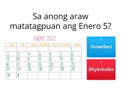 PAGTUKLAS NG ARAW O BUWAN GAMIT ANG KALENDARYO