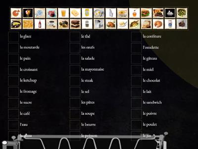 Vocabulaire - La nourriture et les boissons