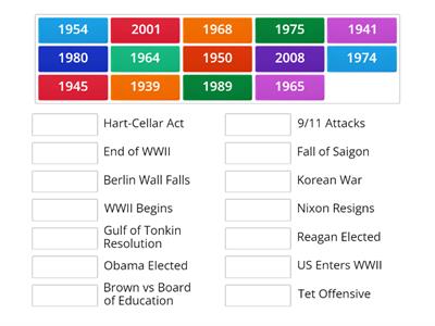 APUSH Dates 1939 - 2008