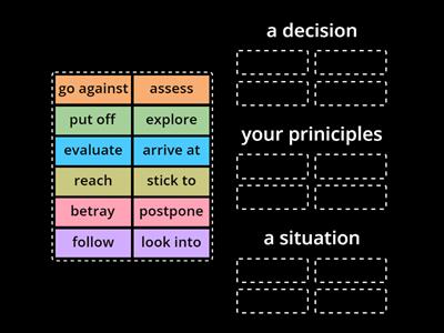 collocations, decisions, speakout upper-intermediate, 8