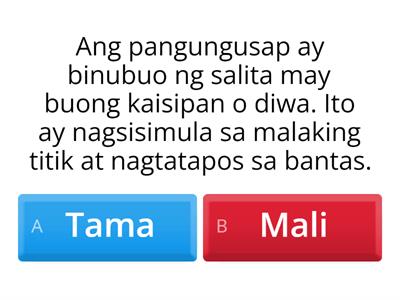 Pangungusap at di pangungusap