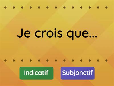 Indicatif ou subjonctif?